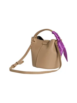 MARY SHOULDER BAG (MID BROWN/PURPLE)