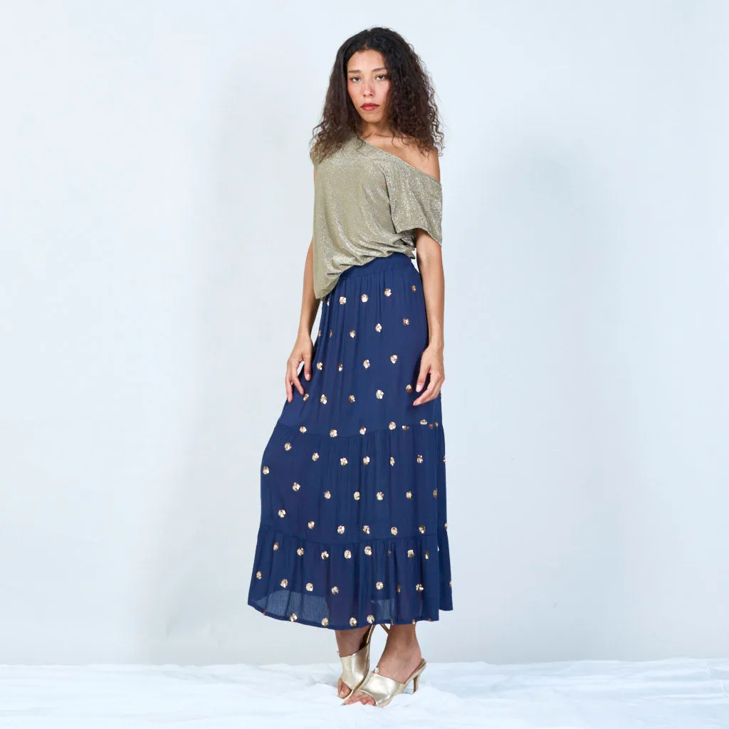 Maxi skirt with sequin details wholesale