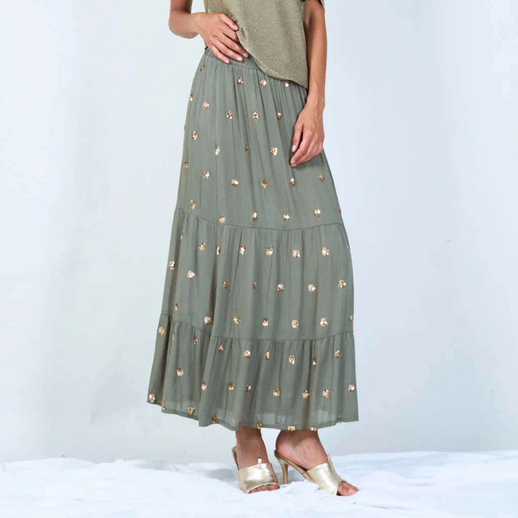 Maxi skirt with sequin details wholesale