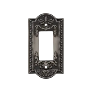 Meadows Switch Plate with Single Rocker in Antique Pewter