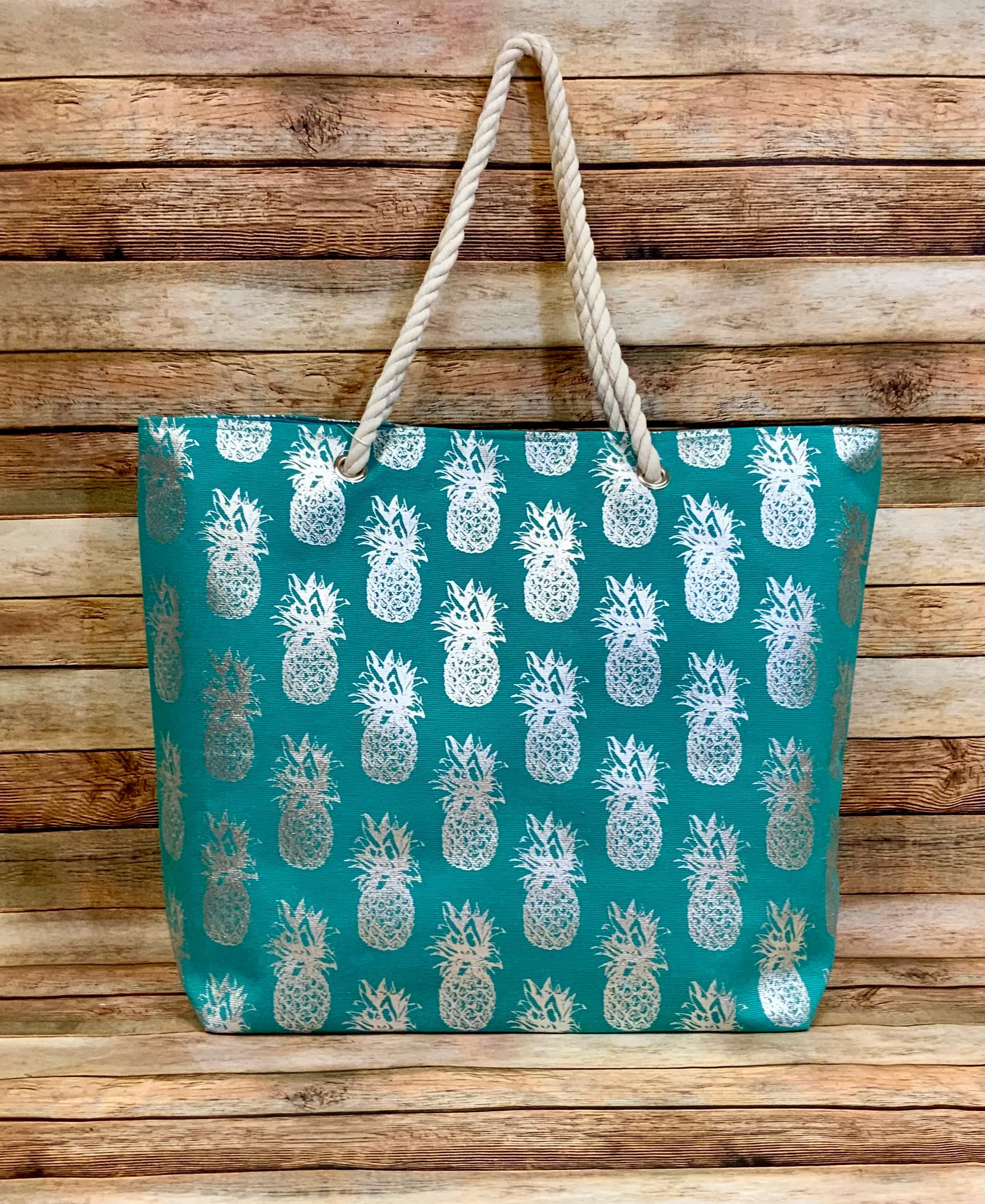 Metallic Pineapple Collection (all sold Separate) Tote, 3 pc travel pouch and travel wristlet.