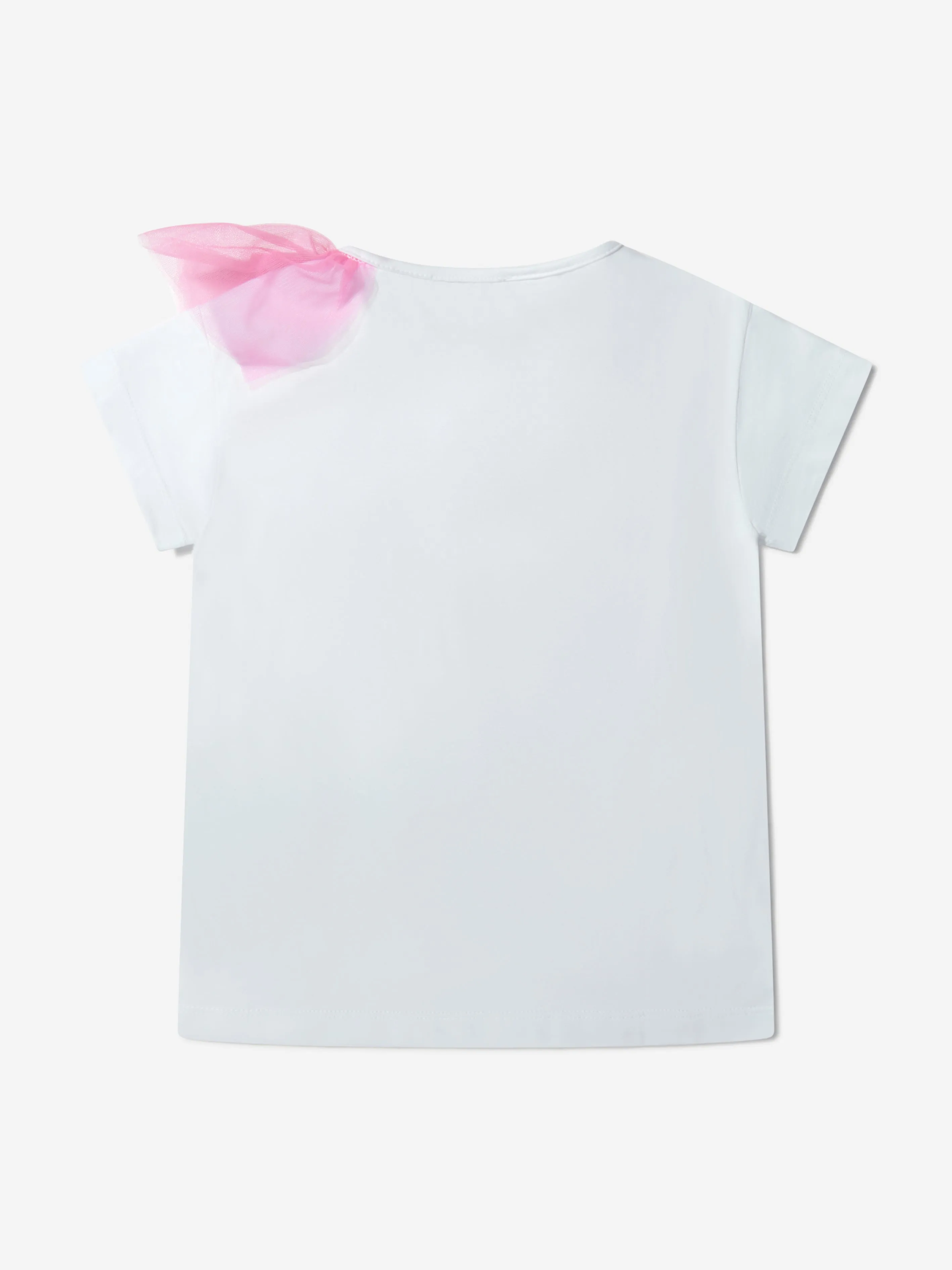 Monnalisa Girls Cotton T-Shirt With Tulle Skirt Detail