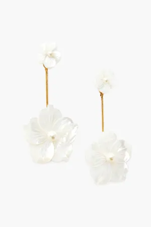 Mother Of Pearl Zinnia Flower Earrings