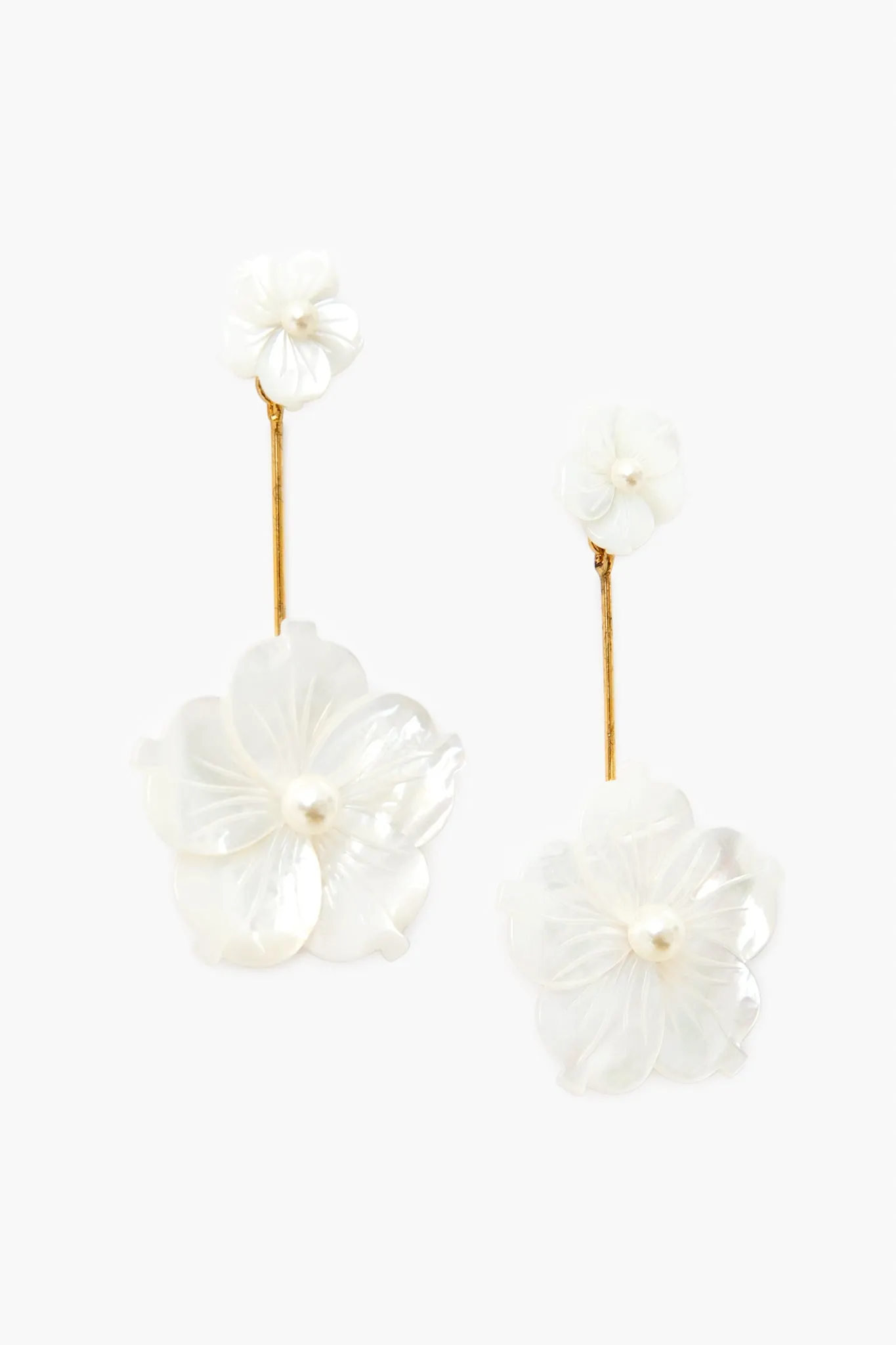 Mother Of Pearl Zinnia Flower Earrings