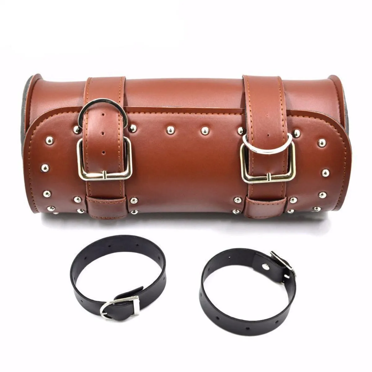 Motorcycle Leather Duffle Roll Bag