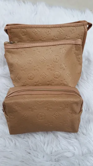 NEW!! Icon Makeup Bag in Tan