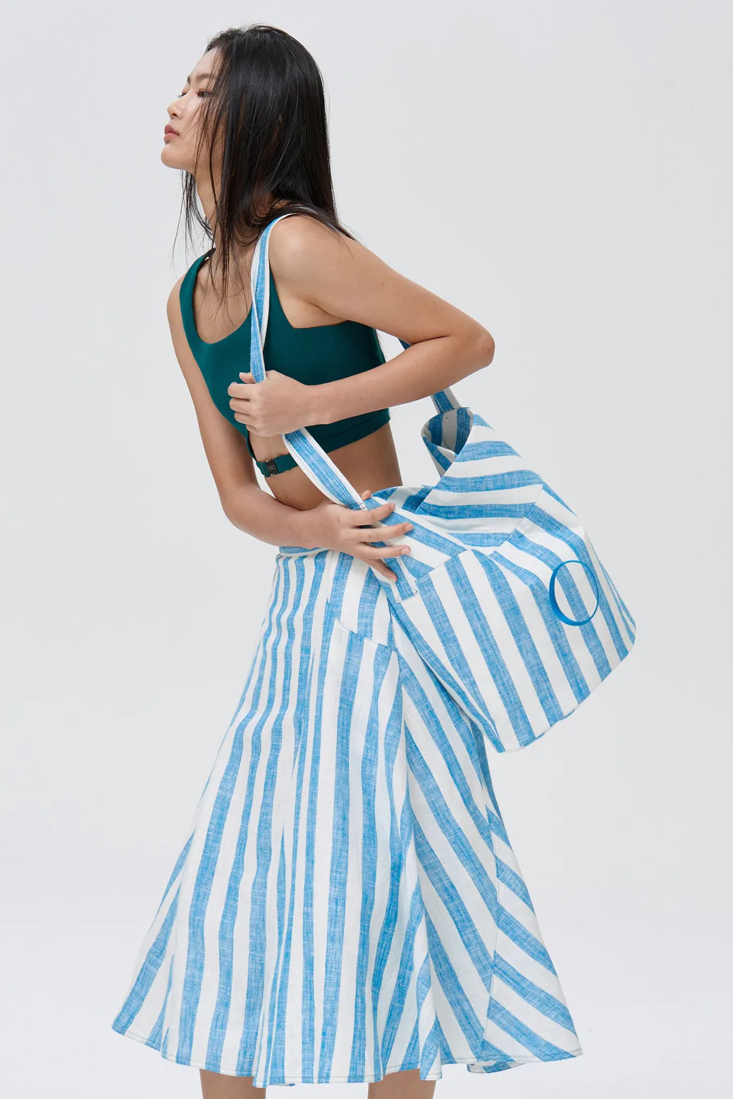 'O' BEACH STRIPE BUCKET BAG