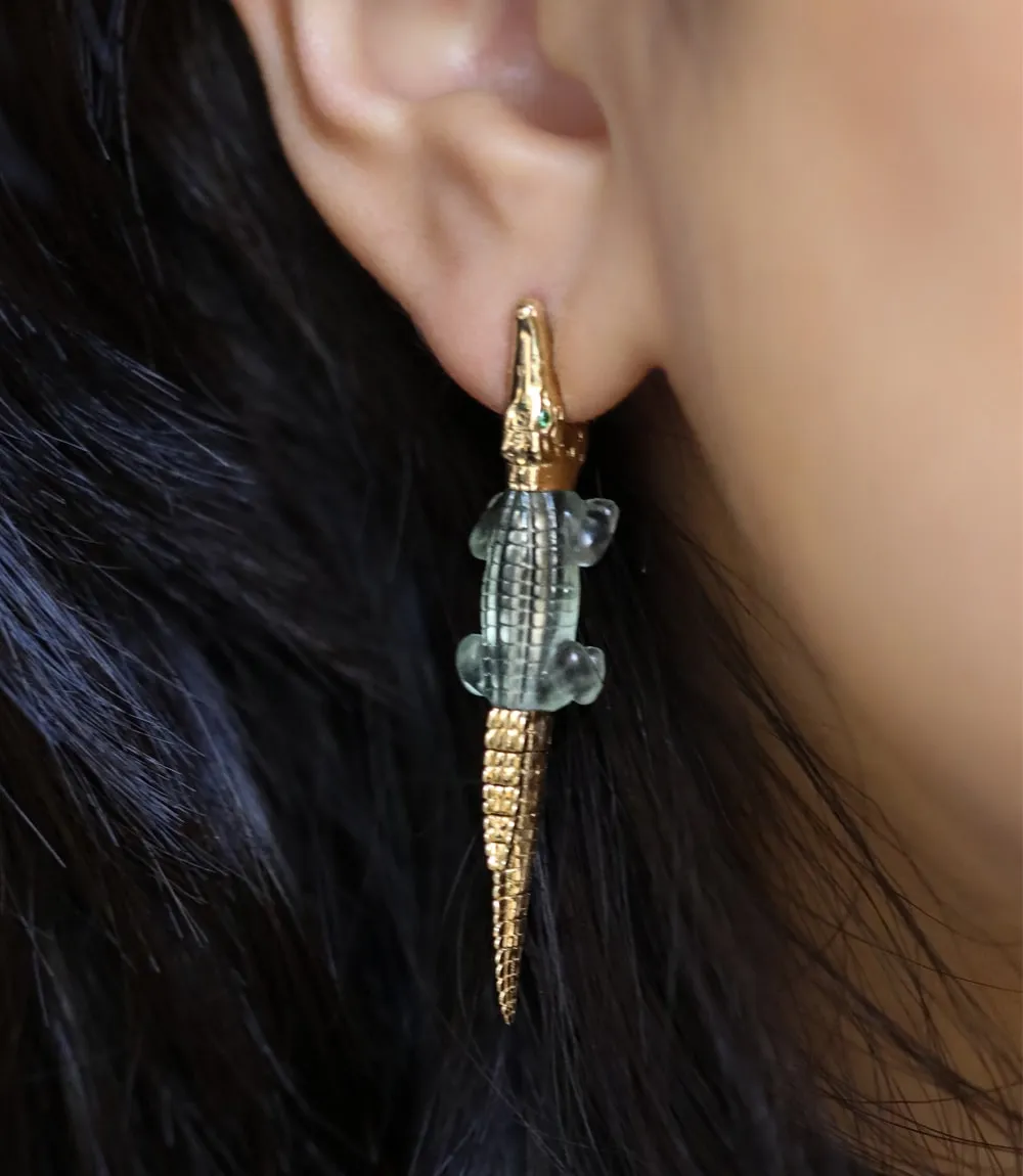 Ocean Alligator Bite Single Earring