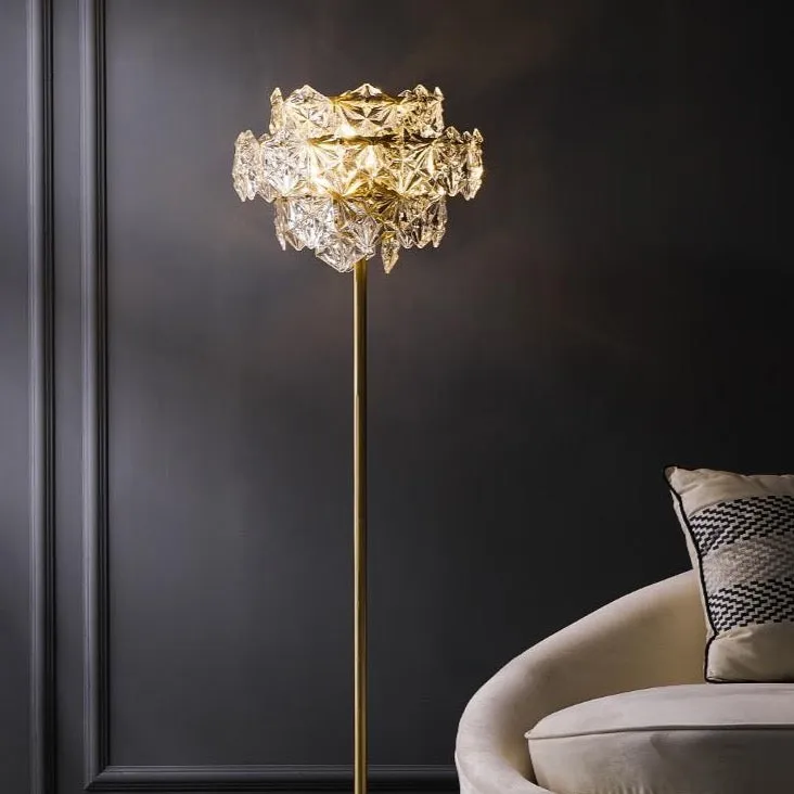 Ornate Crystal LED Floor Lamp