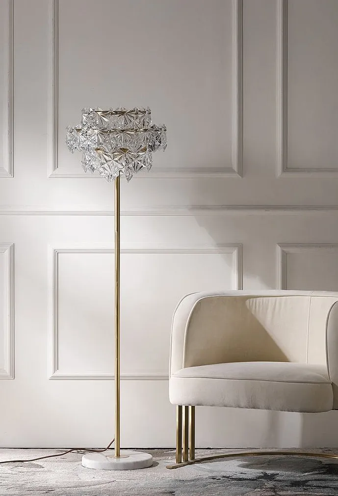 Ornate Crystal LED Floor Lamp