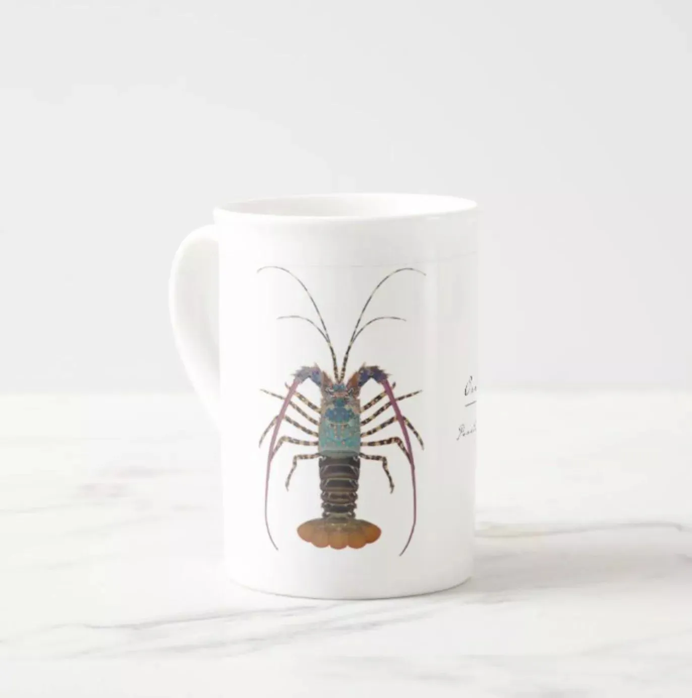 Ornate Spiny Lobster Version 2- Fine Bone China Mug