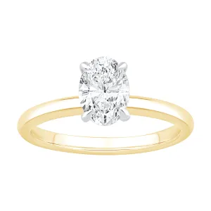 Oval Solitaire Ring with 1.00ct of Laboratory Grown Diamonds in 18ct Yellow Gold