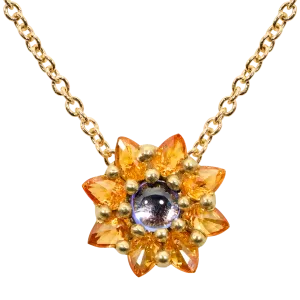 Purple & Orange Daisy Necklace - 11671