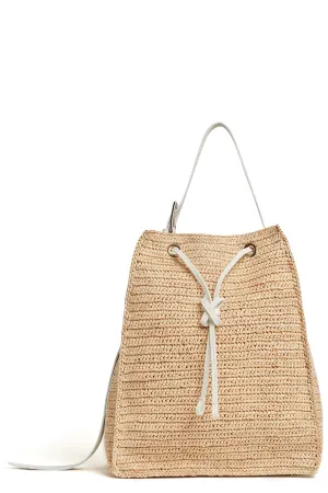 Pyramid Raffia Bucket Bag