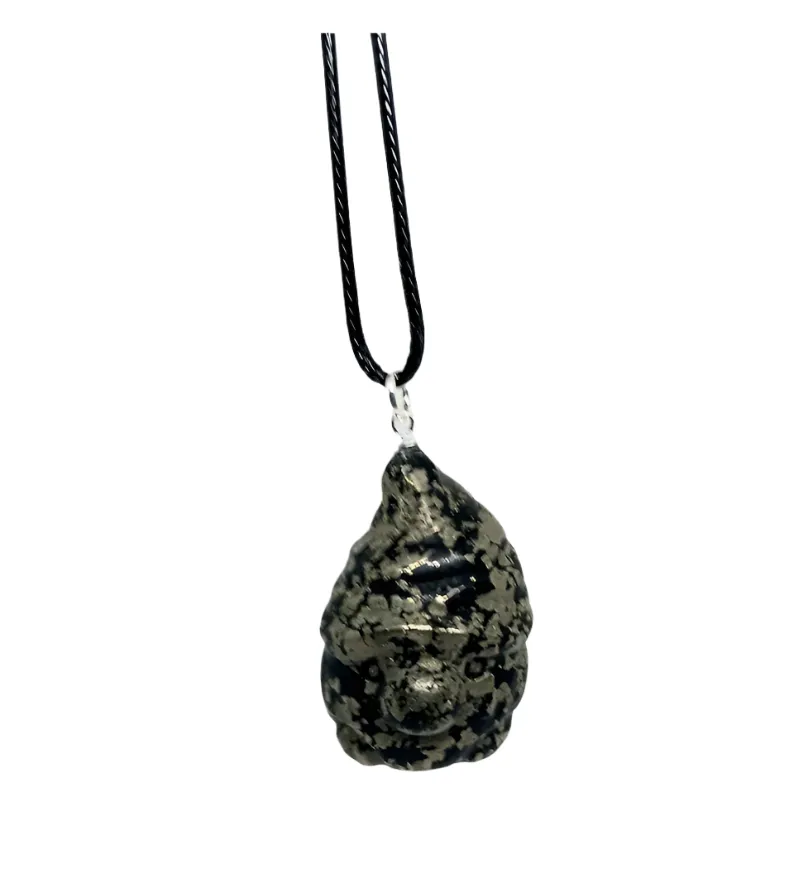 Pyrite Crystal Gnome Pendant Necklace