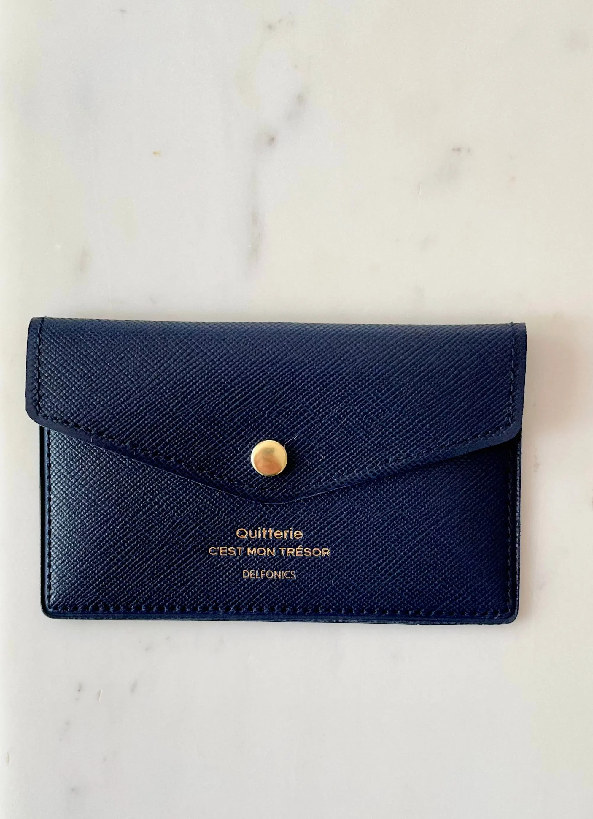 Quitterie Snap Card Case – Navy Blue