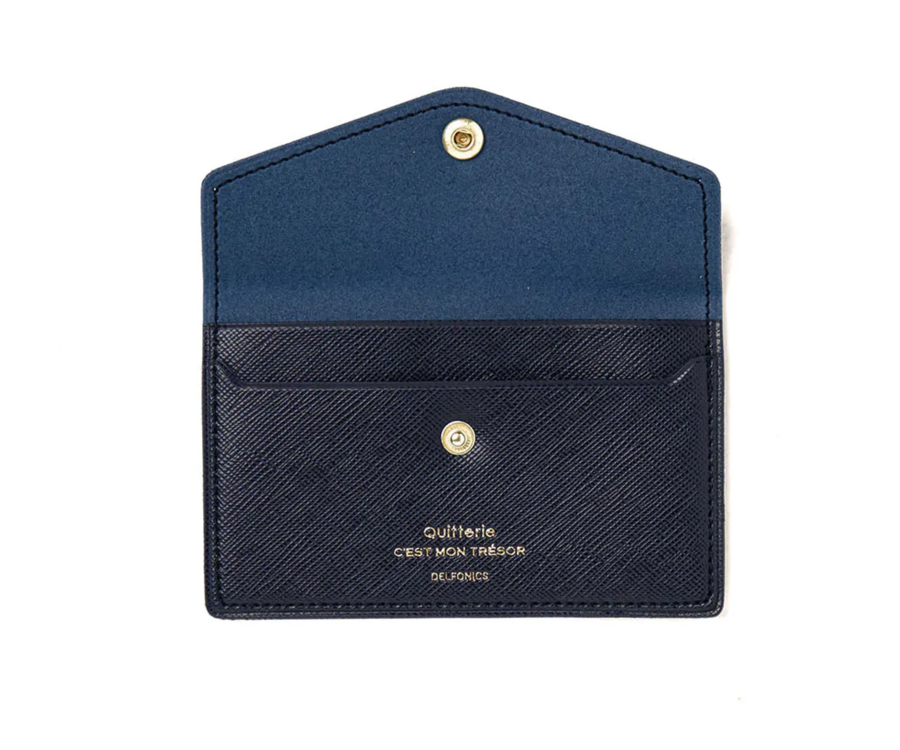 Quitterie Snap Card Case – Navy Blue