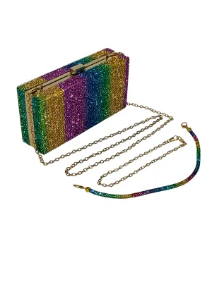 Rainbow Crystal Bag Bling Purse Top Handle Bag Shoulder Bag Crossbody Purse