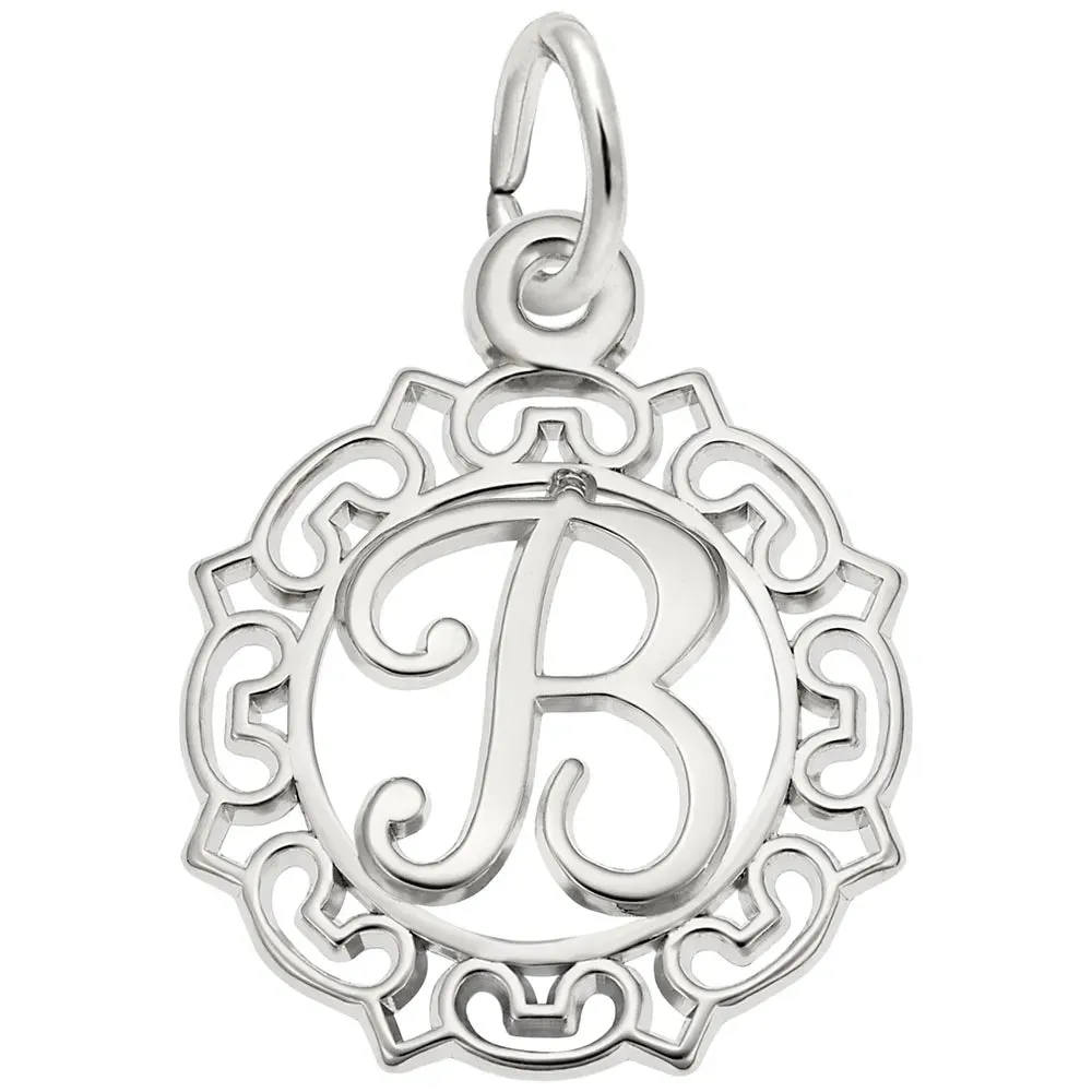 Rembrandt Charms - Ornate Script Initial B Charm - 0817-002