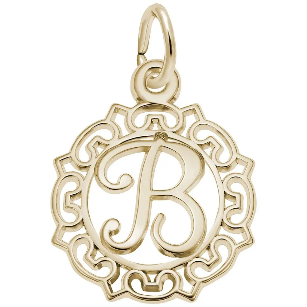 Rembrandt Charms - Ornate Script Initial B Charm - 0817-002