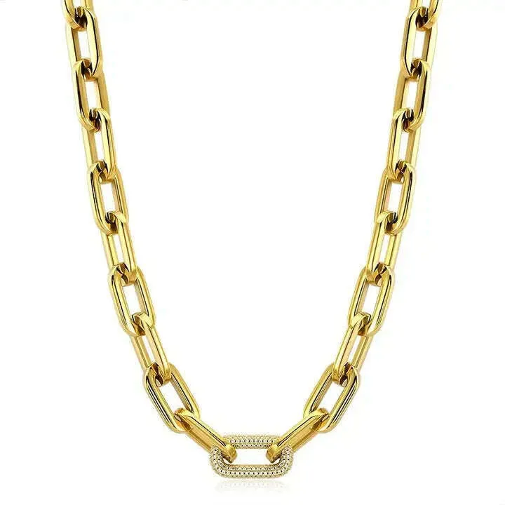 Sahira Jewelry - Jenna Pave & Gold Chain Necklace