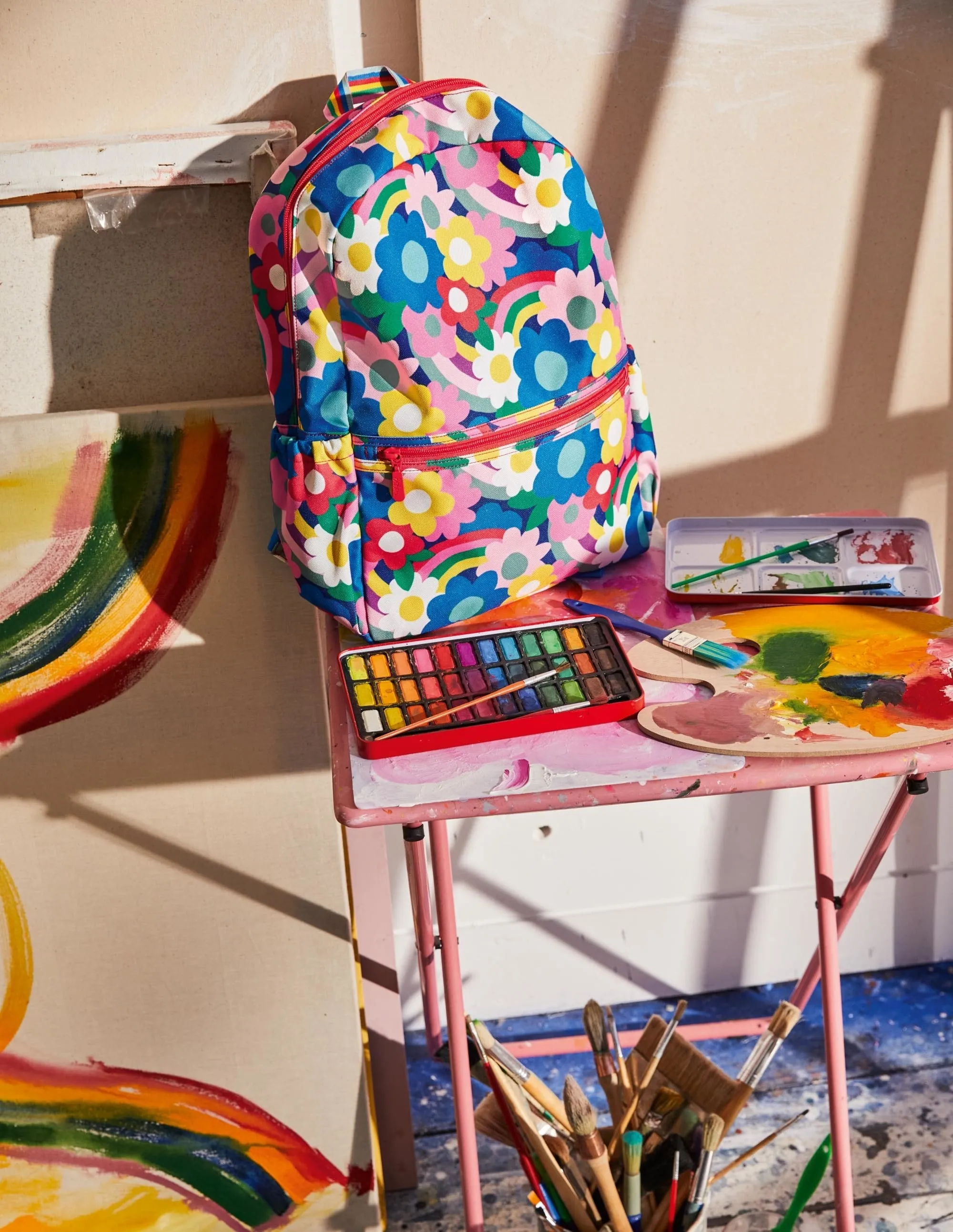 School Bag-Rainbow Flower