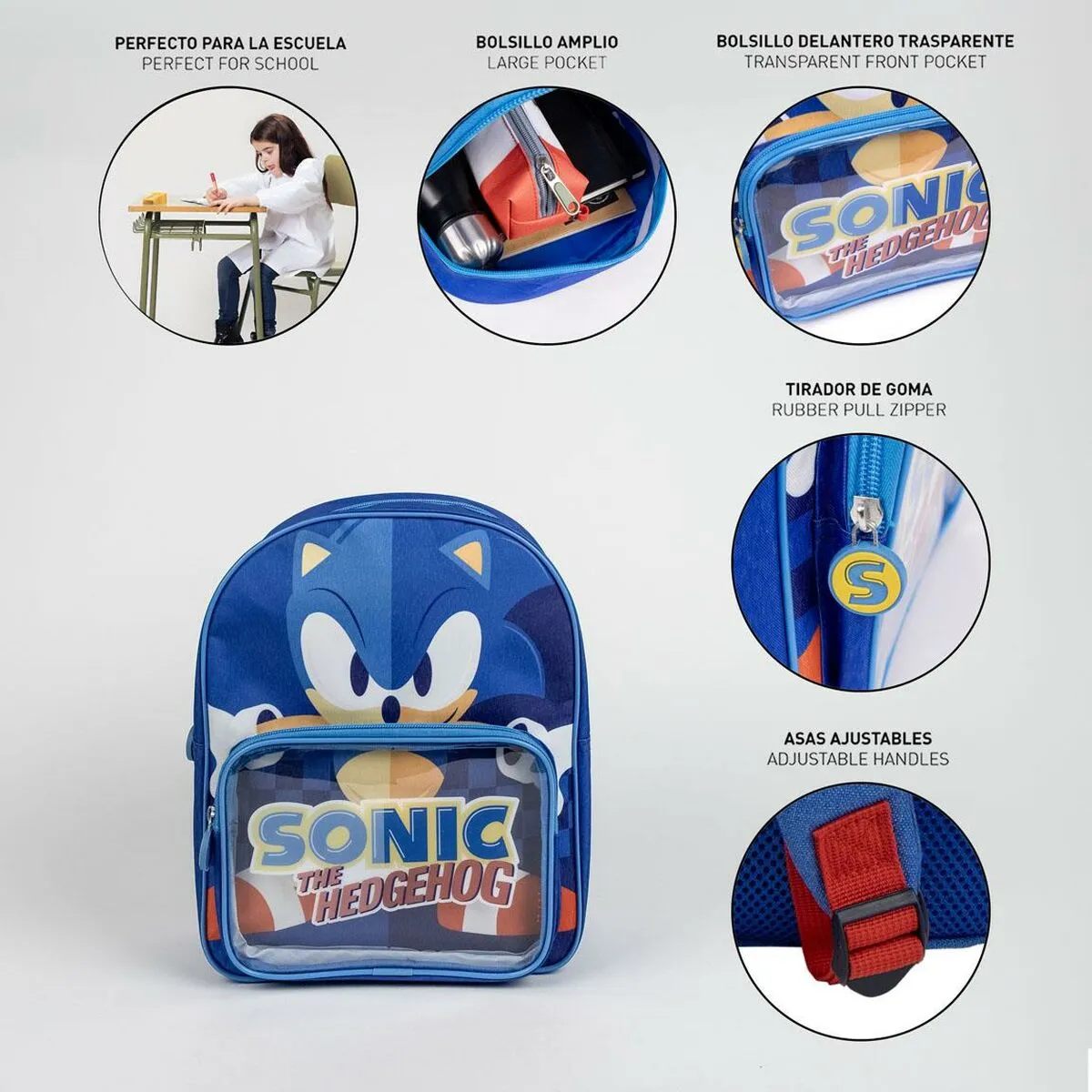 School Bag Sonic Blue 25 x 3 x 12 cm