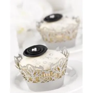 Silver Decorative Cupcake Wraps