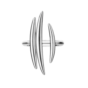 Silver Quill Triple Bar Ring