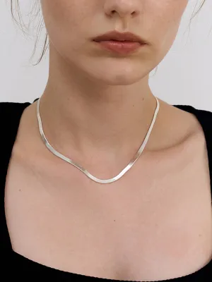 Silver Snake Graceful Shape Necklace