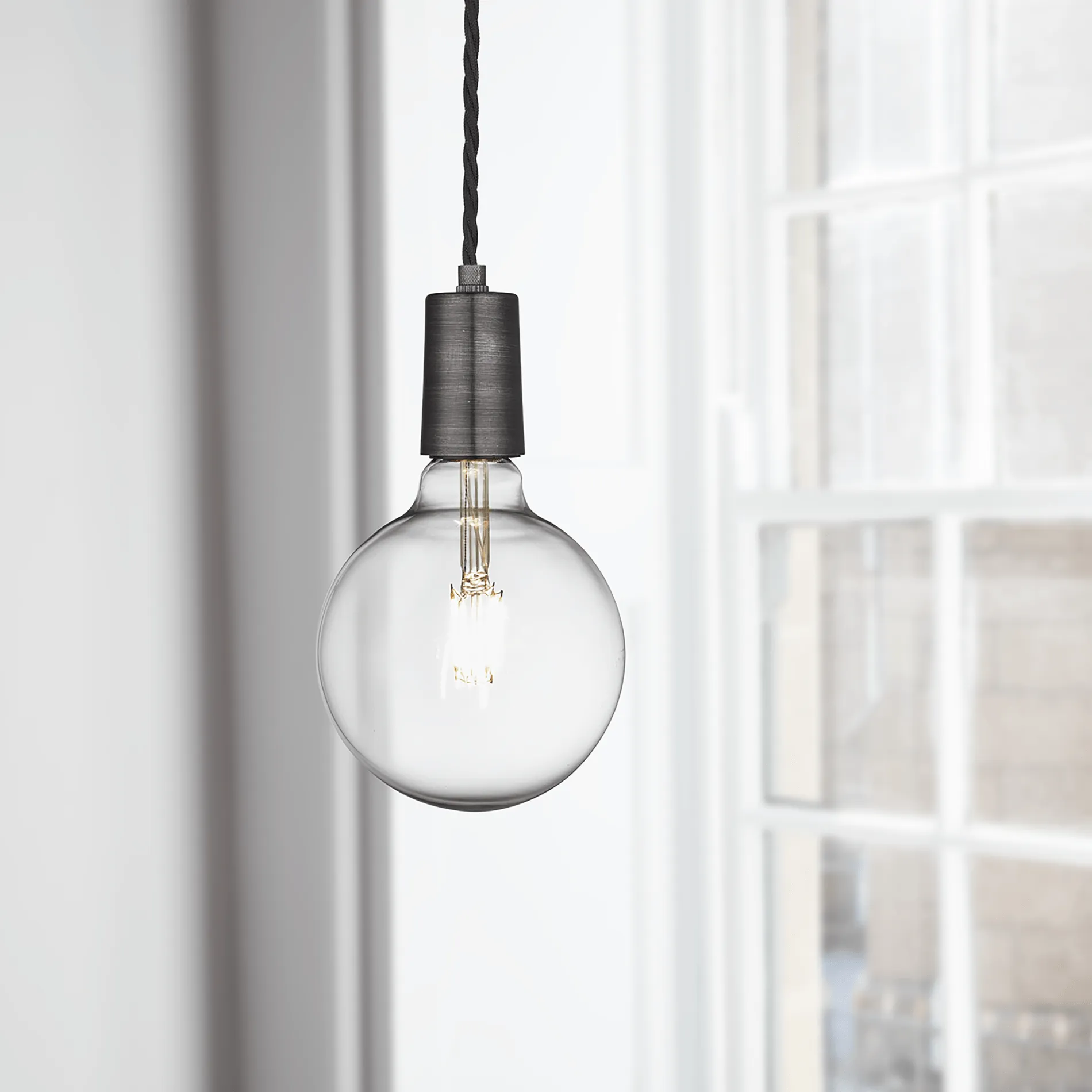 Sleek Edison Pendant - 1 Wire - Pewter