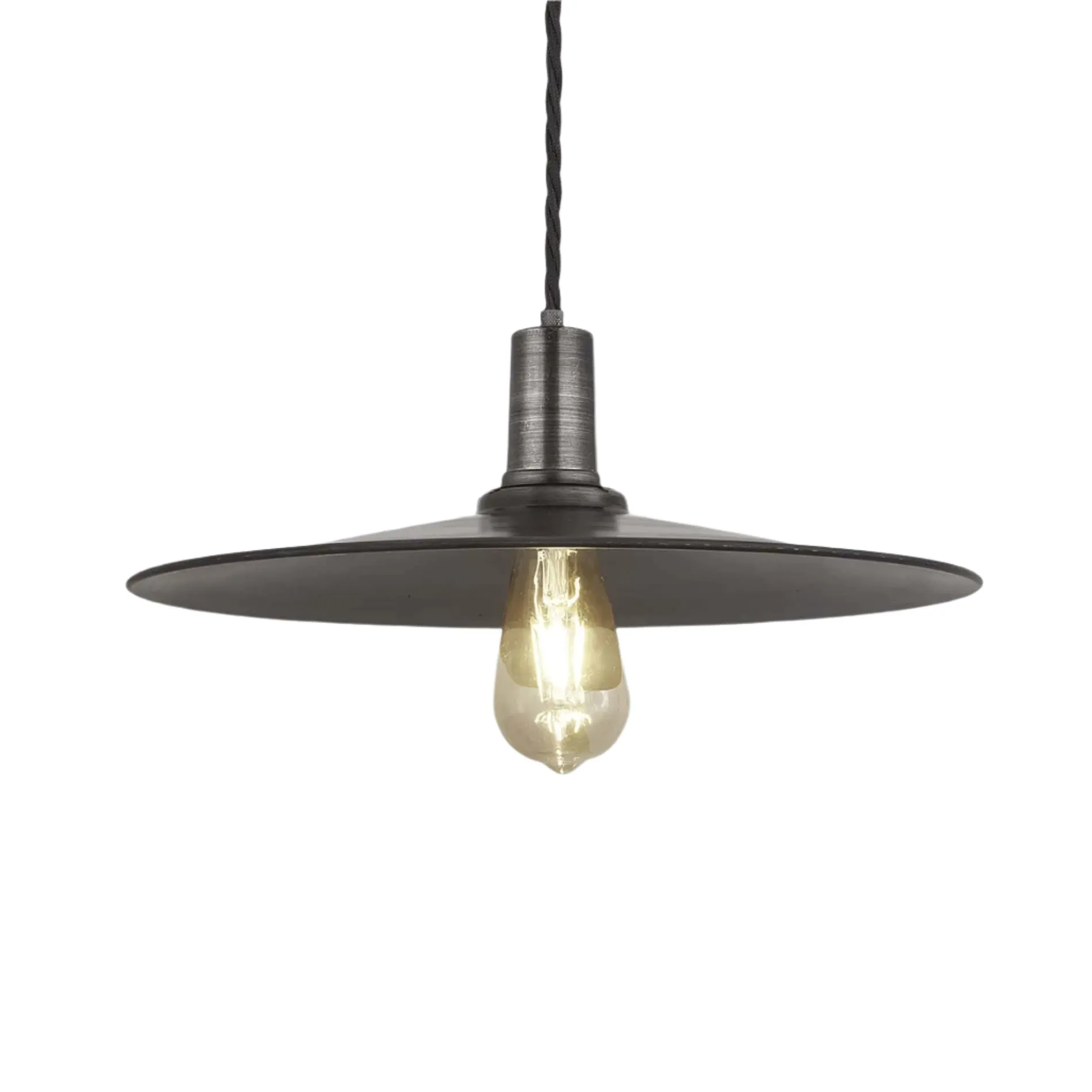 Sleek Flat Pendant - 15 Inch - Pewter