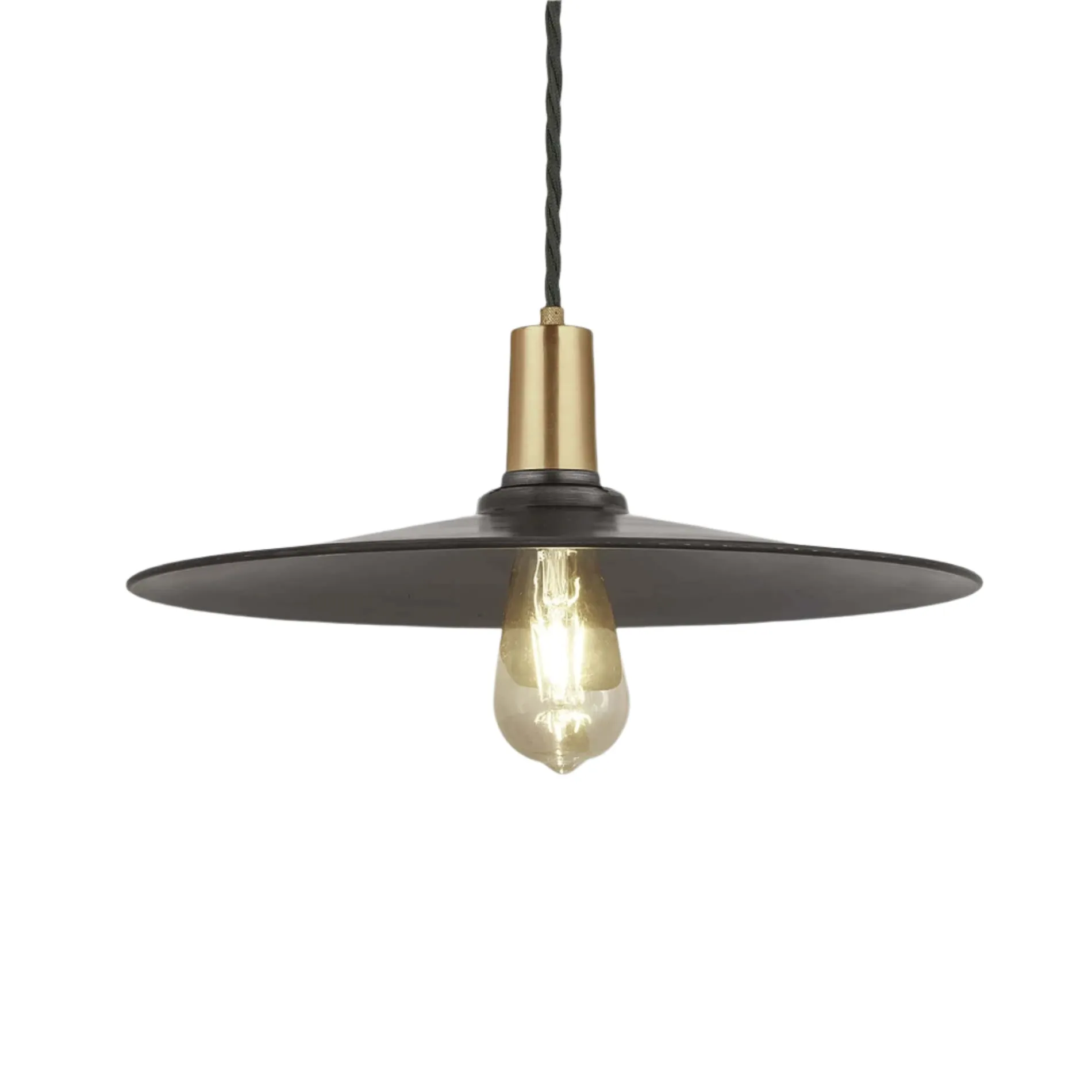 Sleek Flat Pendant - 15 Inch - Pewter