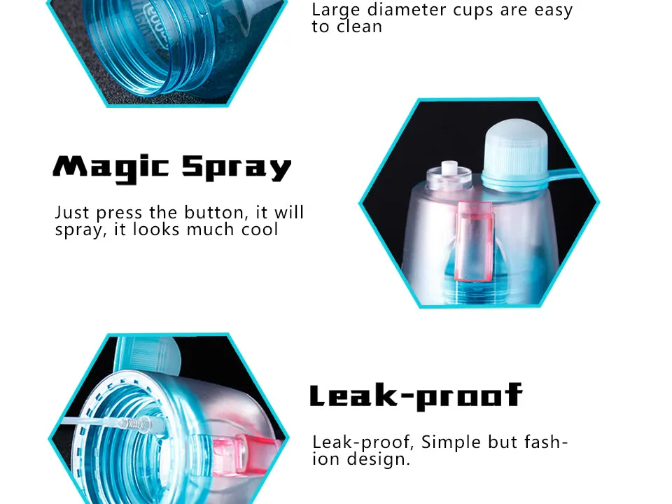 Spray Plastic Sport Water Bottle