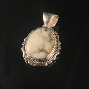 Sterling Silver & White Buffalo Pendant