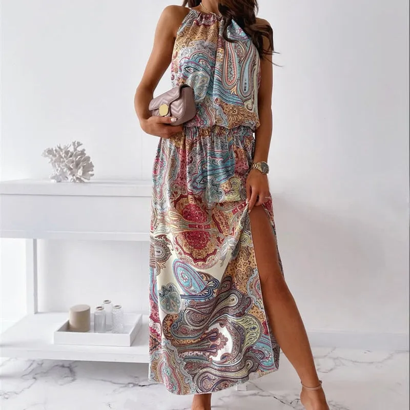 Summer Sleeveless Graceful Long Dress