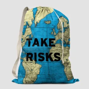 Take Risks - World Map - Laundry Bag