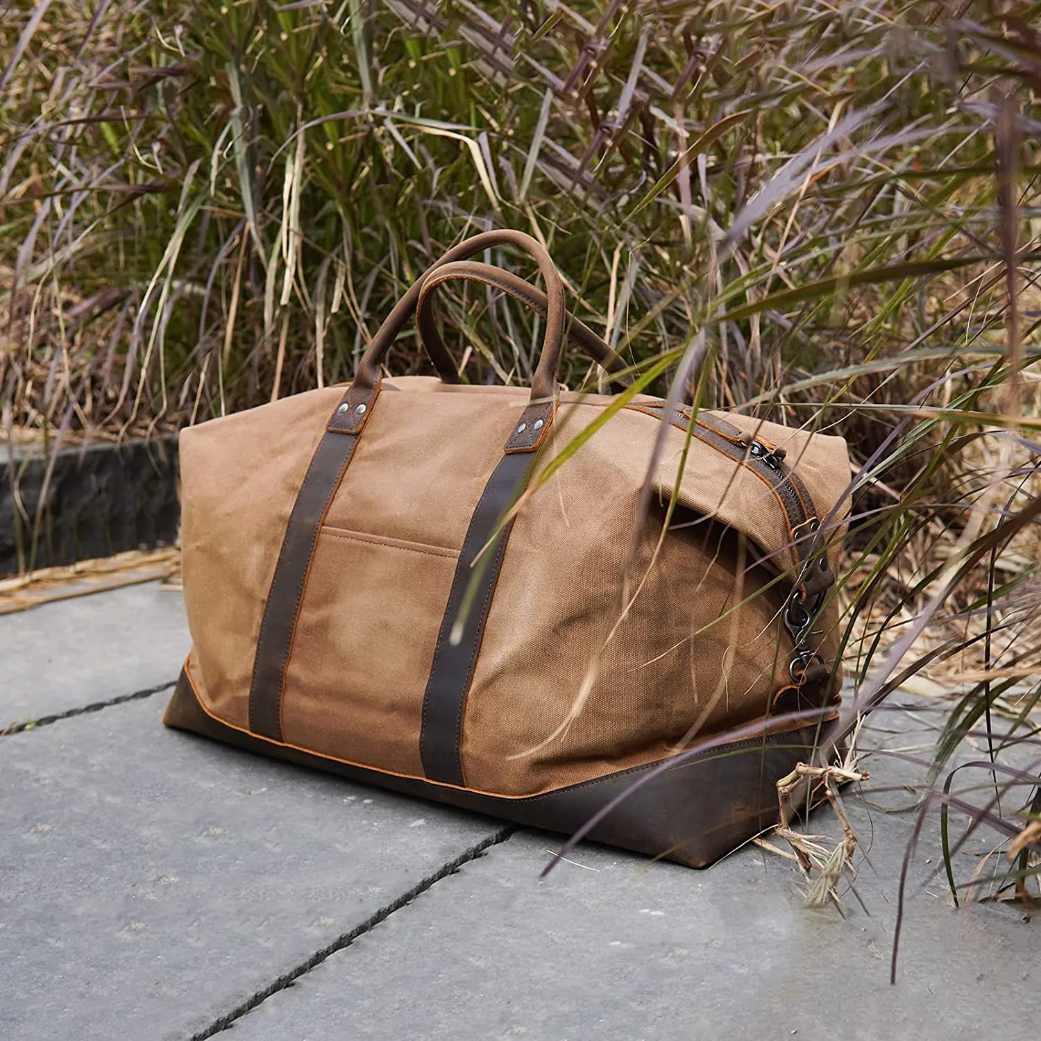 The Explorer - Leather and Waxed Canvas Duffel Bag