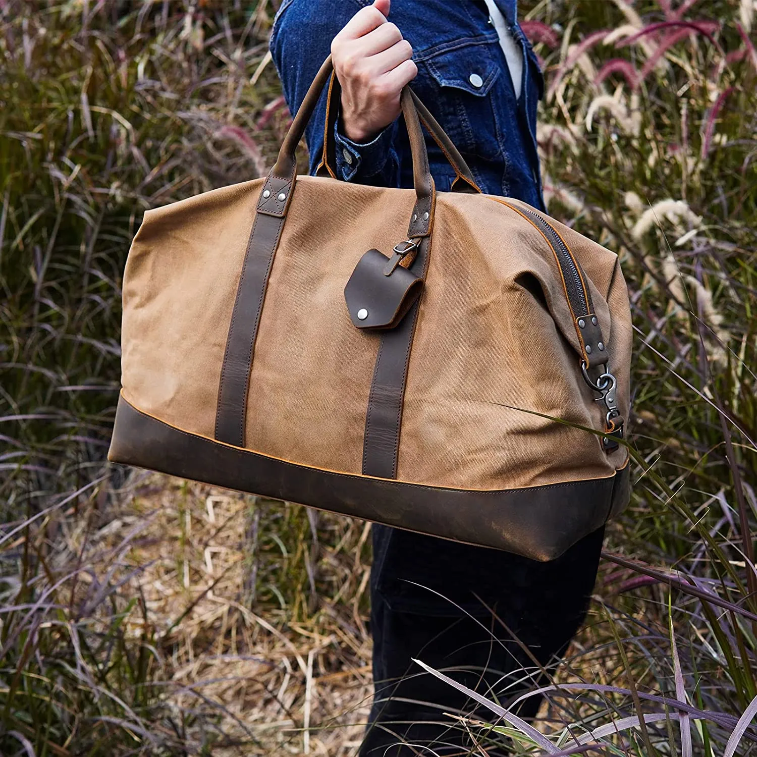 The Explorer - Leather and Waxed Canvas Duffel Bag