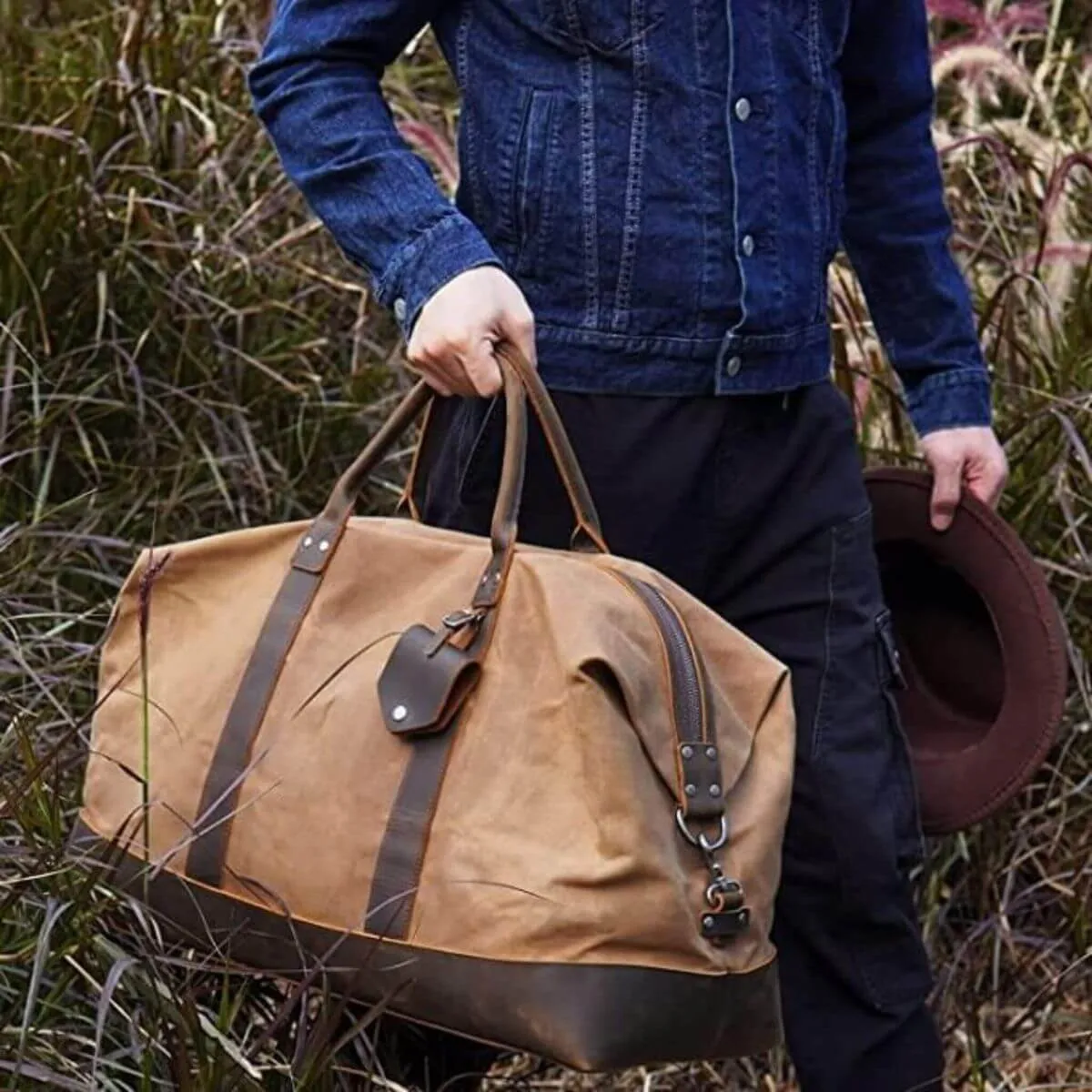 The Explorer - Leather and Waxed Canvas Duffel Bag