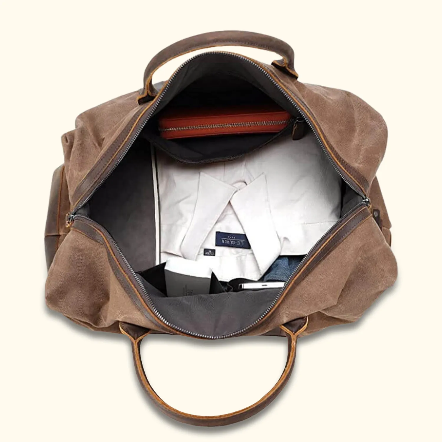 The Explorer - Leather and Waxed Canvas Duffel Bag