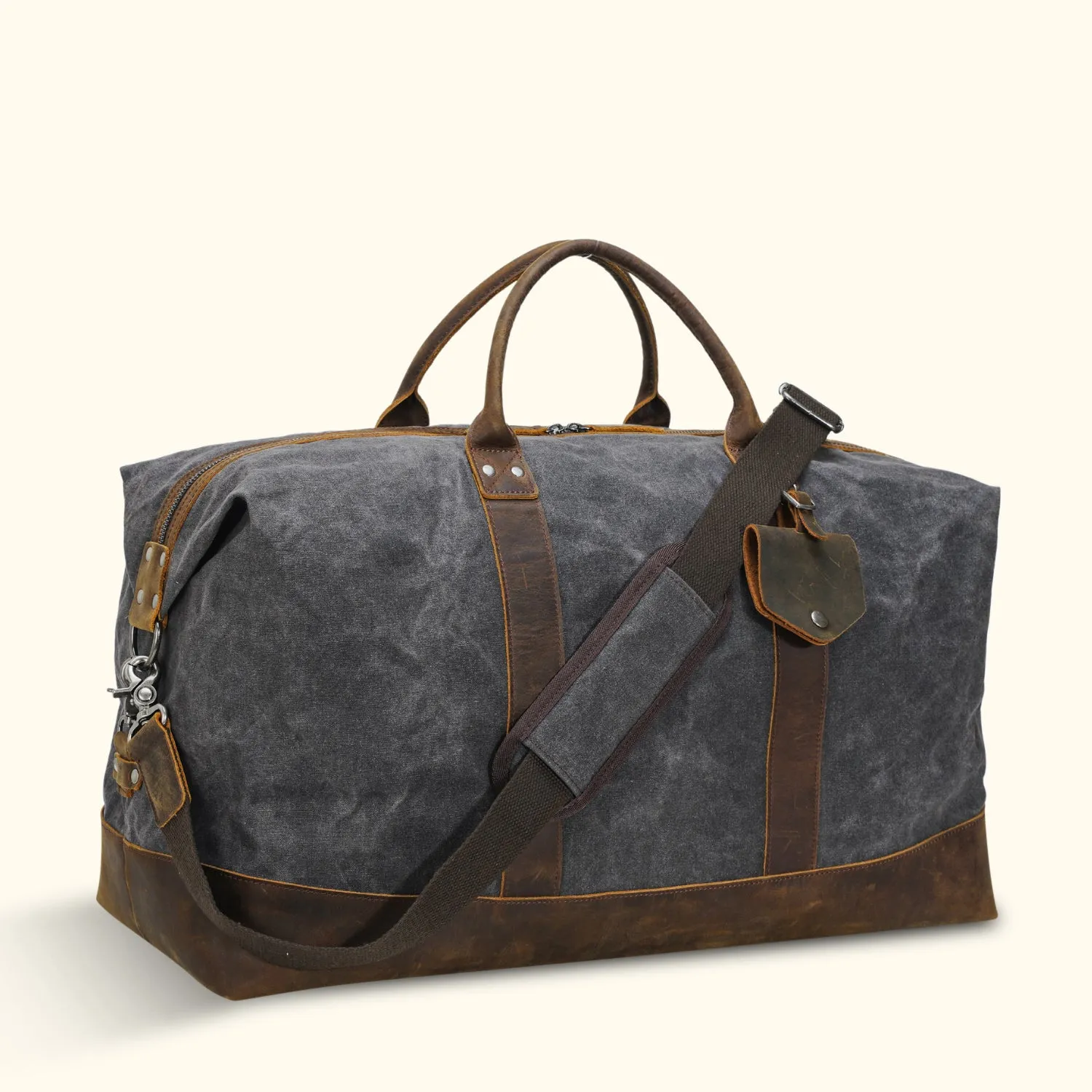 The Explorer - Leather and Waxed Canvas Duffel Bag