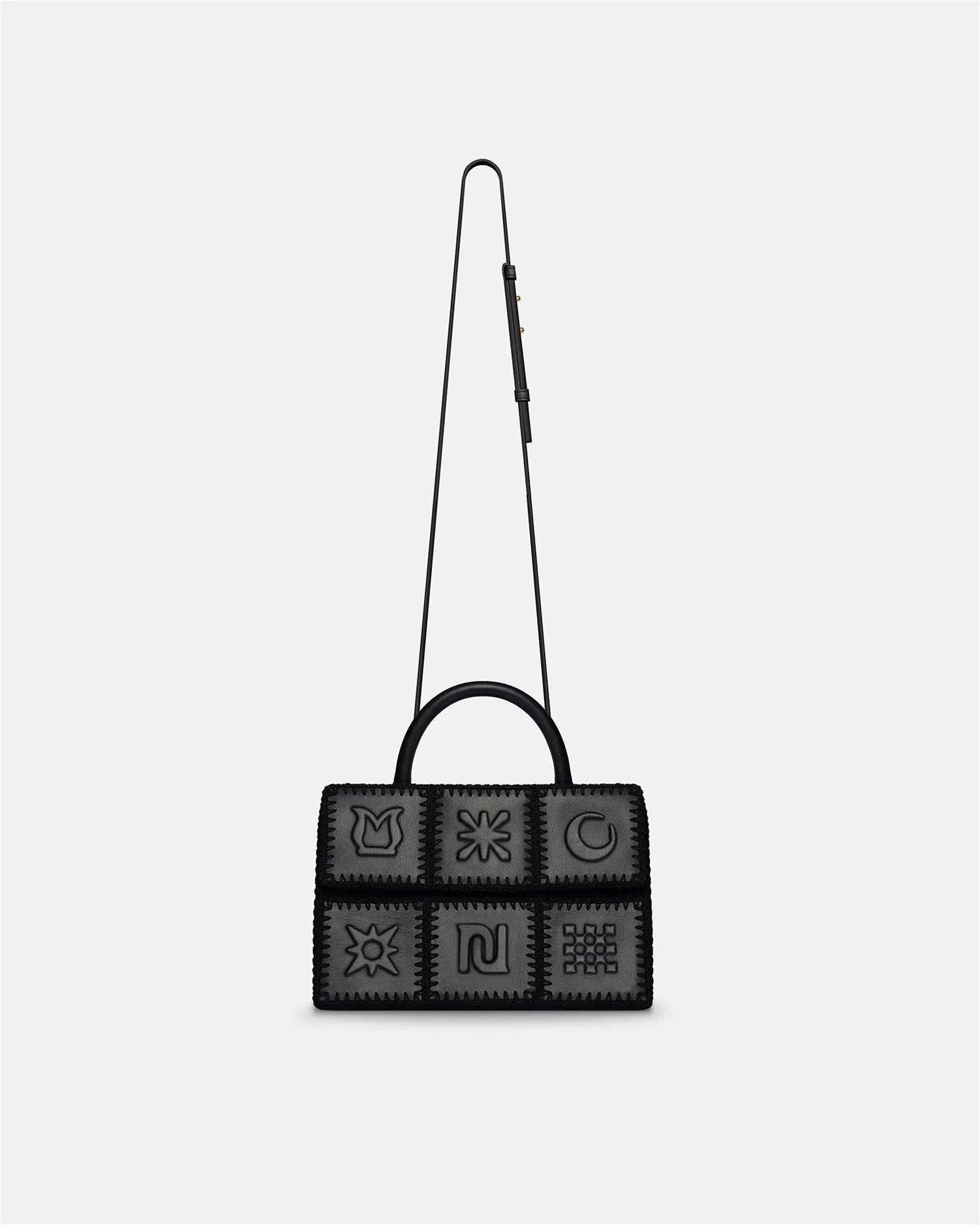 The Sandi Symbol - Top Handle Bag - Black