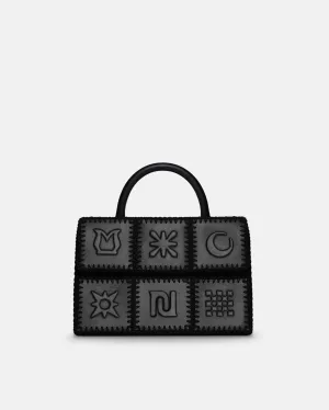 The Sandi Symbol - Top Handle Bag - Black