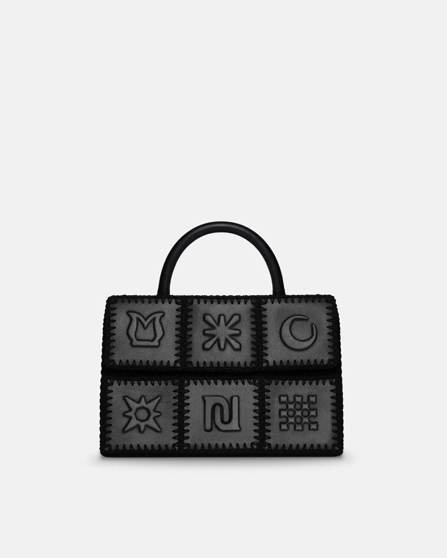 The Sandi Symbol - Top Handle Bag - Black