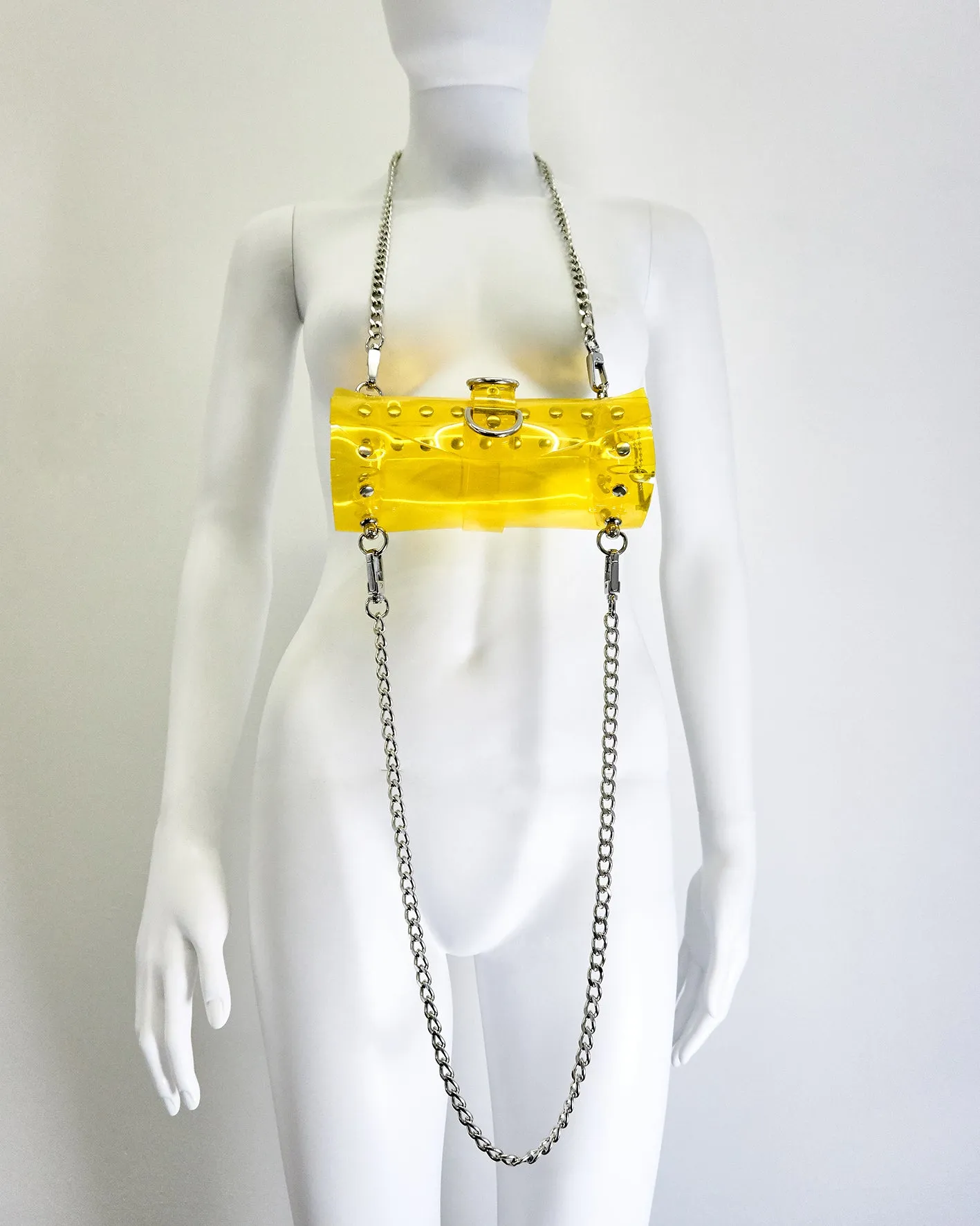 'The Tubular'  Jivomir Domoustchiev original  vinyl studded chain bag