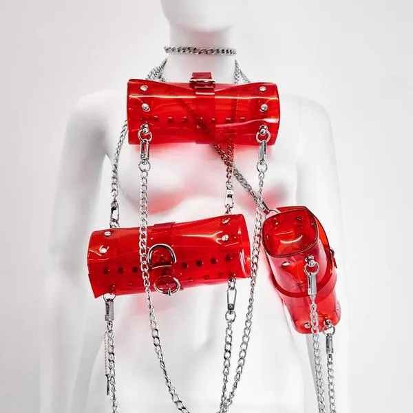 'The Tubular'  Jivomir Domoustchiev original  vinyl studded chain bag