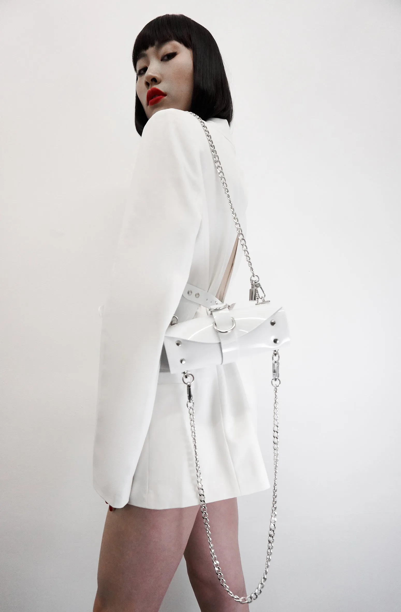 'The Tubular'  Jivomir Domoustchiev original  vinyl studded chain bag