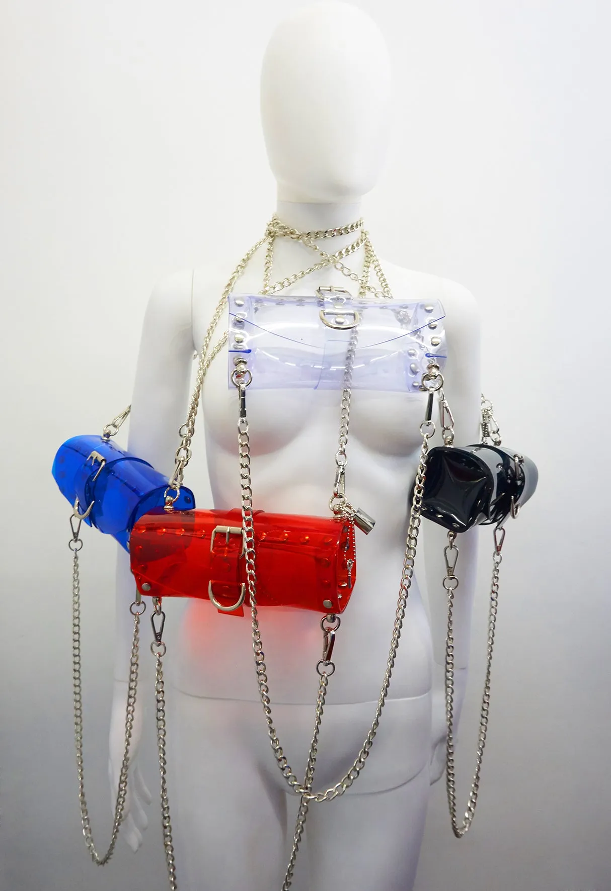 'The Tubular'  Jivomir Domoustchiev original  vinyl studded chain bag