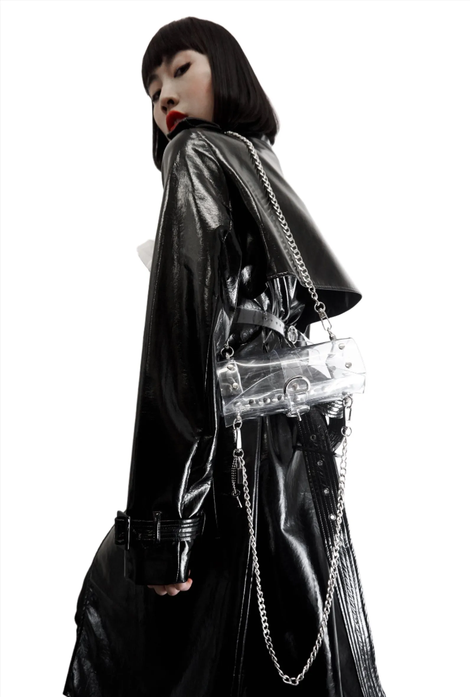 'The Tubular'  Jivomir Domoustchiev original  vinyl studded chain bag